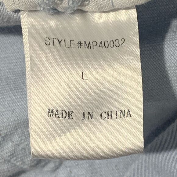 NWOT Mello LA Women's Large Light Blue Wash Frayed Seams Wide Leg‎ Jeans Baggy - Picture 4 of 9